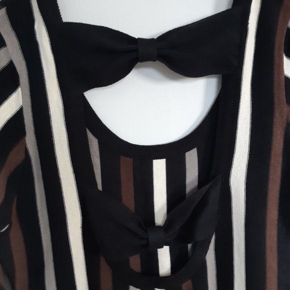 Knit dress, vertical stripe, low back - Picture 4 of 7